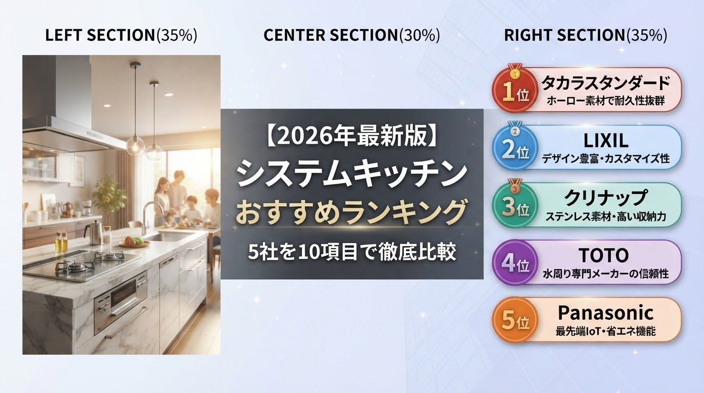 【2026年最新版】システムキッチンおすすめランキング|人気メーカー5社を徹底比較
