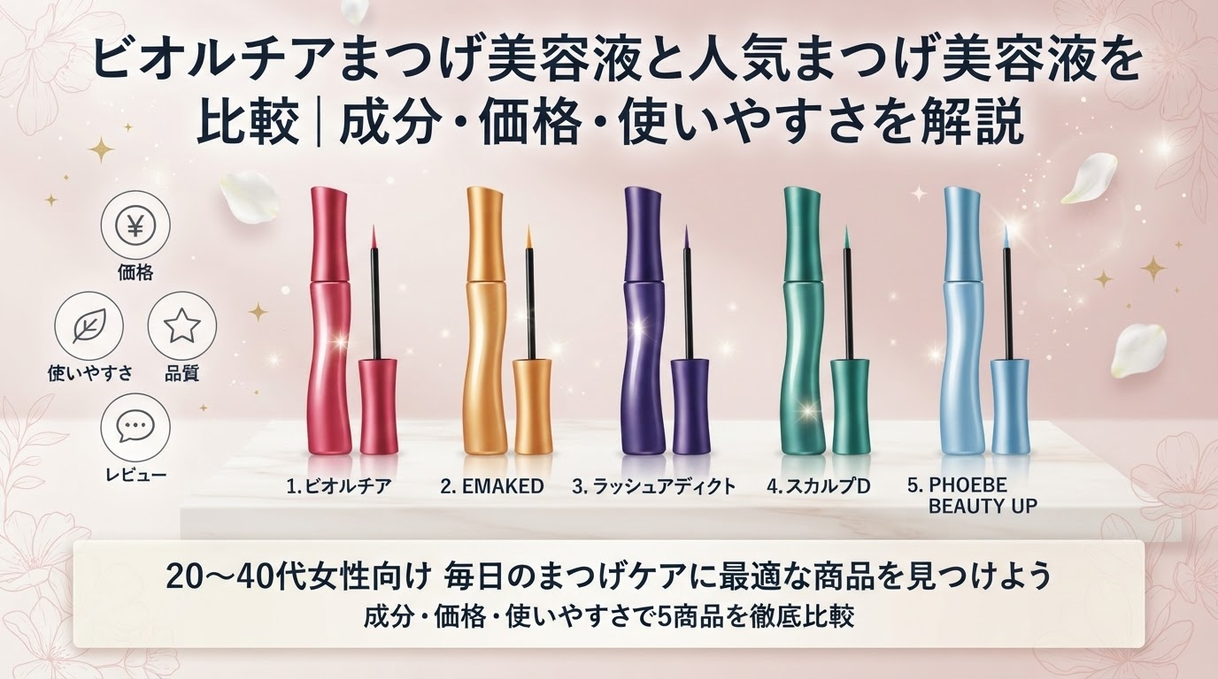 まつげ美容液を比較｜ビオルチア・ラッシュアディクト・EMAKEDなど特徴を紹介