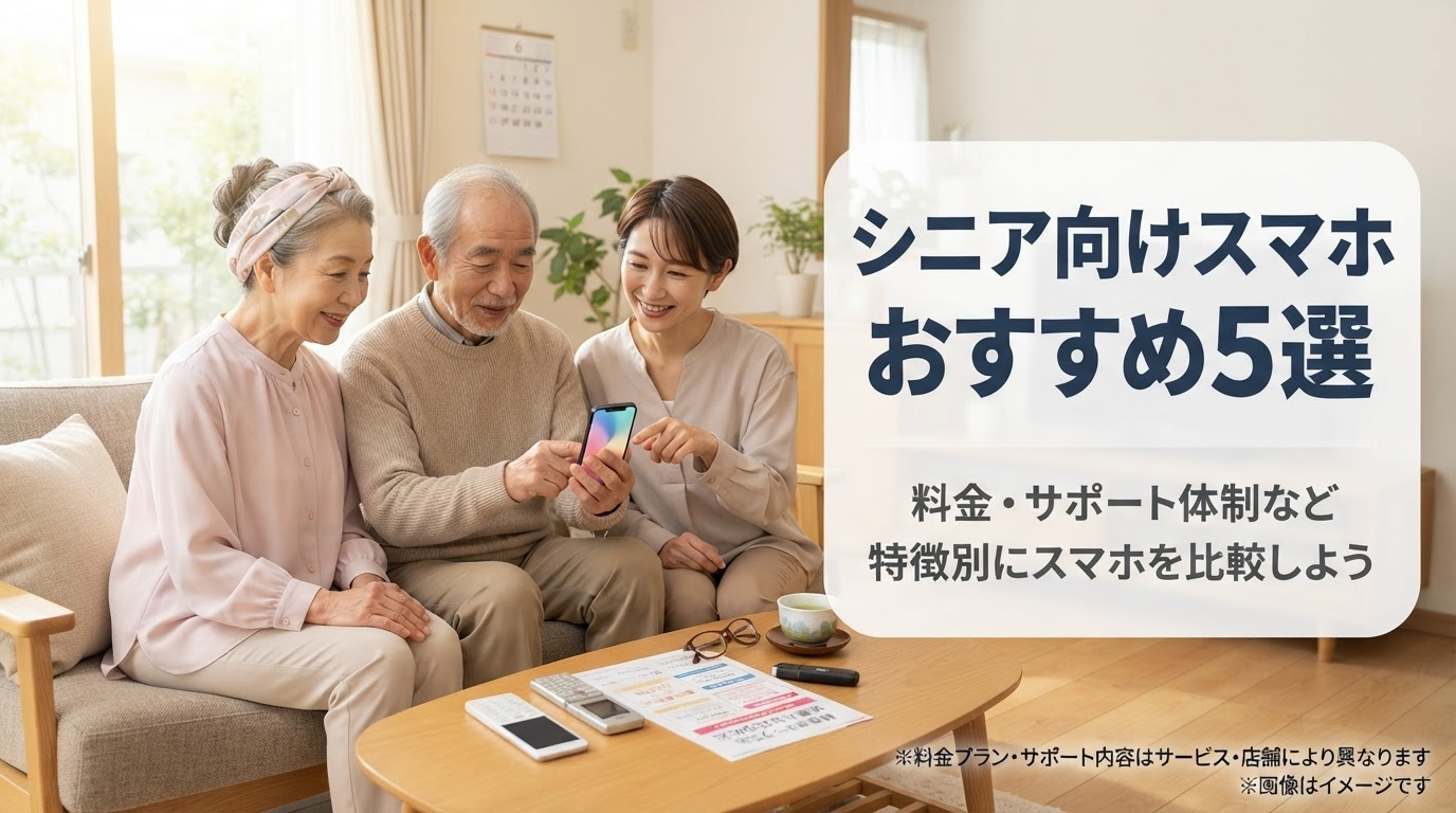 シニア向けスマホおすすめ5選！料金やサポート内容を比較